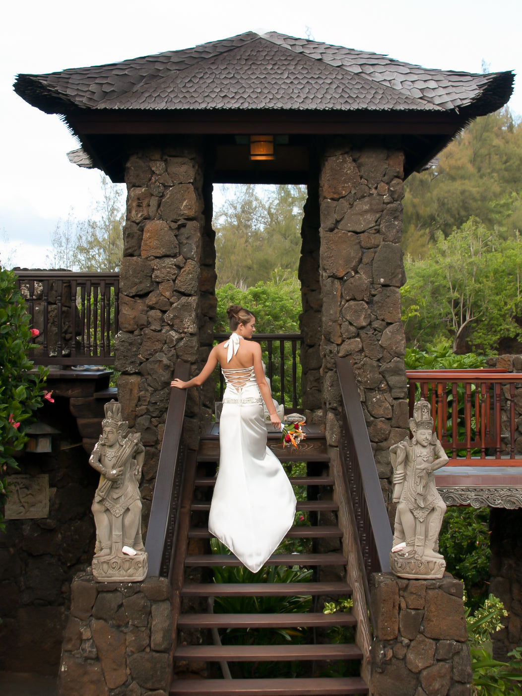 Custom Silk Beaded Corset Dress Bridal Gown Sea Shells Sleeveless Lace Up Beach Wedding Full Back Far