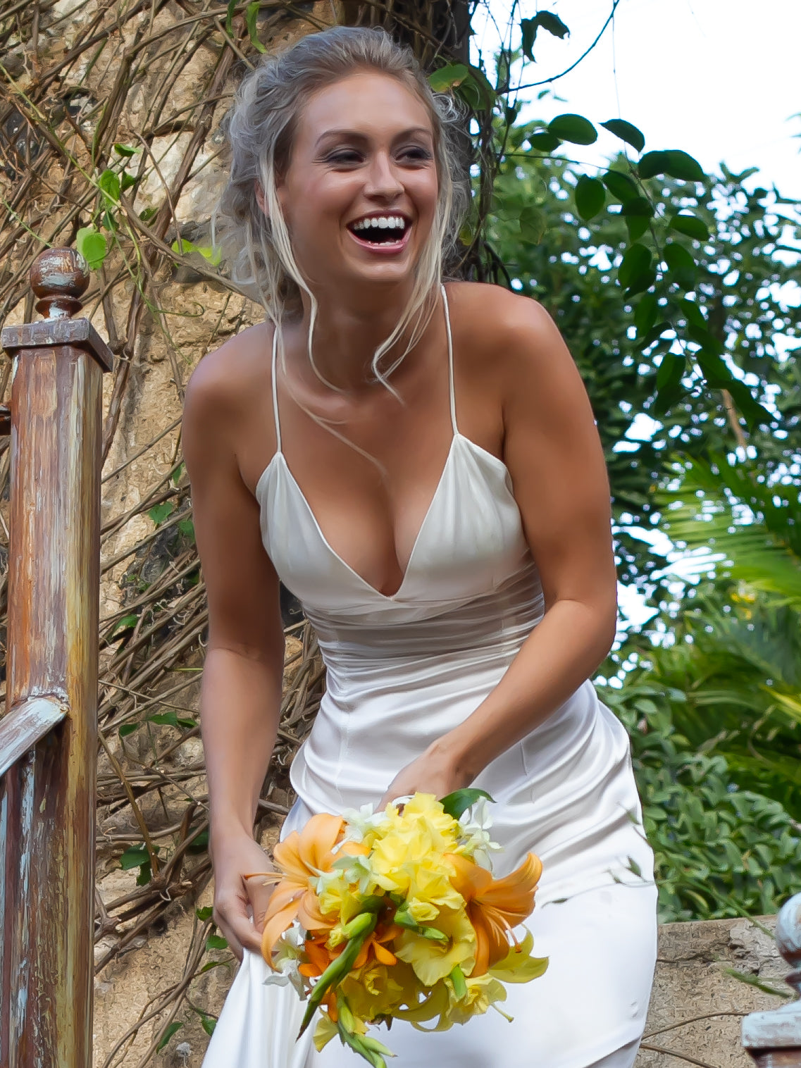 Custom Silk Shelly Dress Bridal Gown Lace Up Sleeveless Front Close