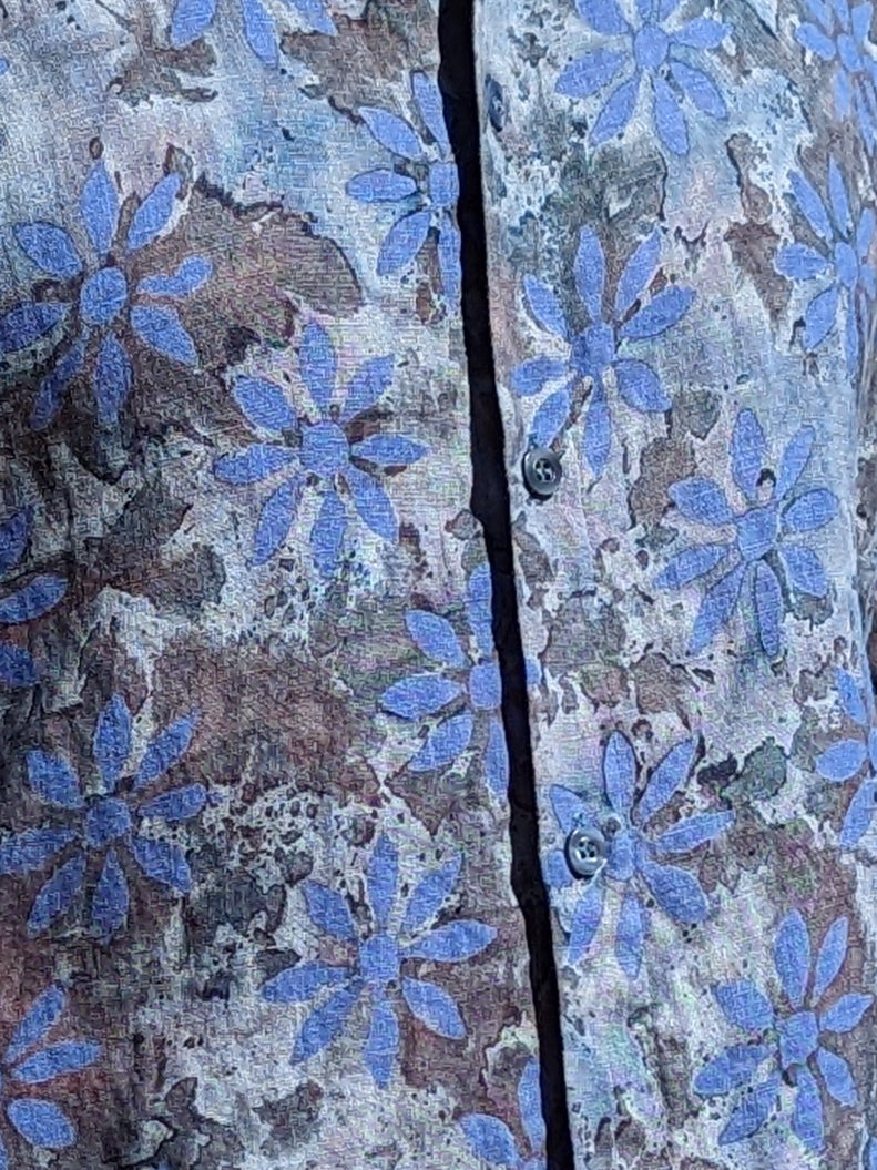 Mens Batik Amalfi Shirt Short Sleeve Purple Beach Wedding Close