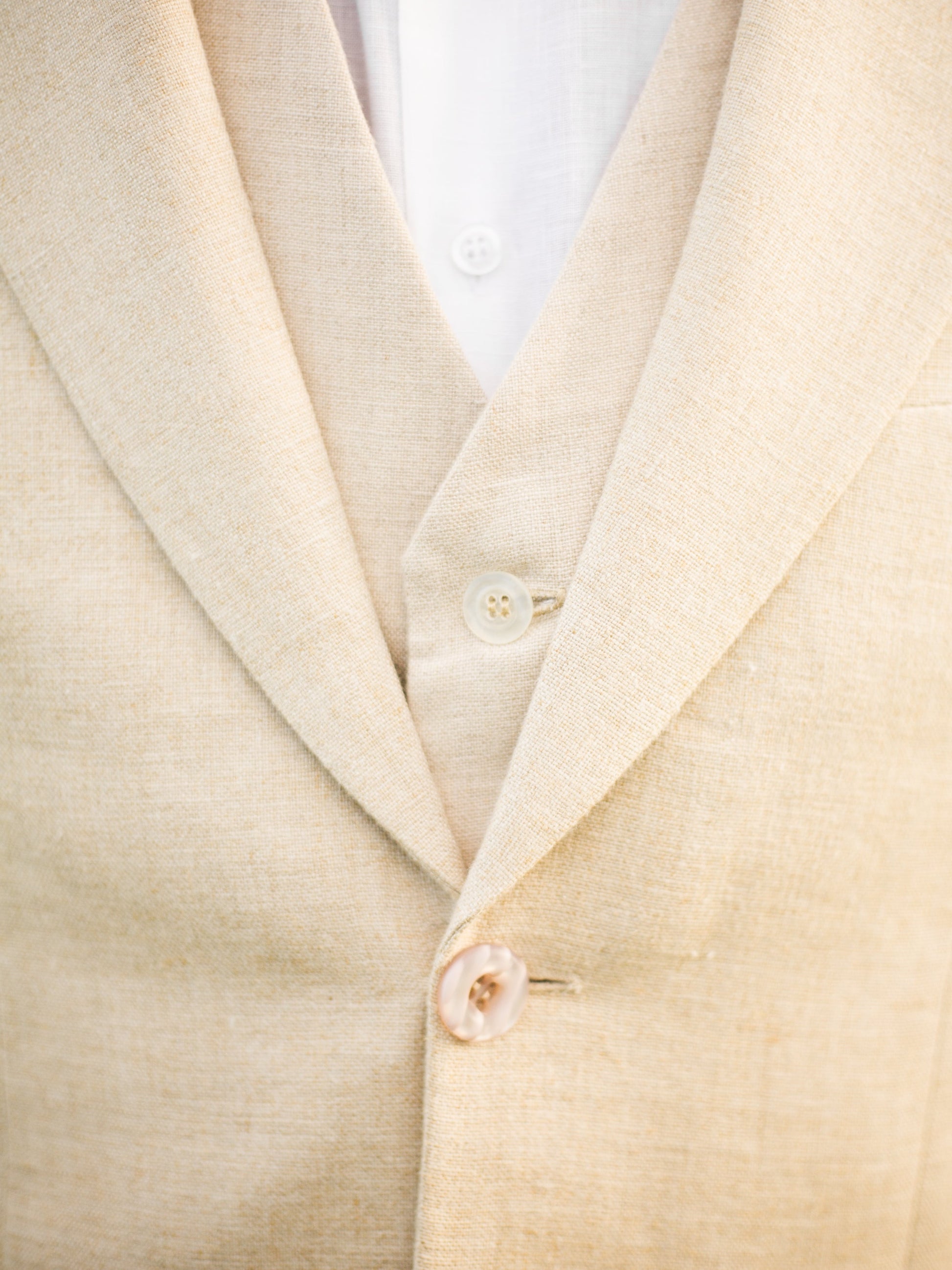 Mens Linen Amalfi Jacket Tan Khaki Beach Wedding Close