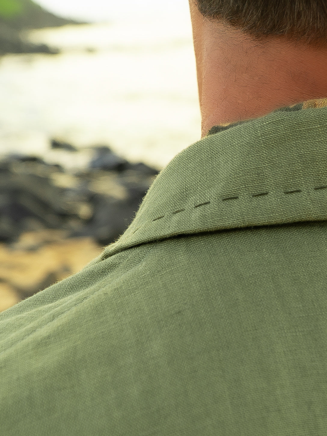 Mens Linen Havana Suit Olive Green Light Weight Beach Wedding Collar