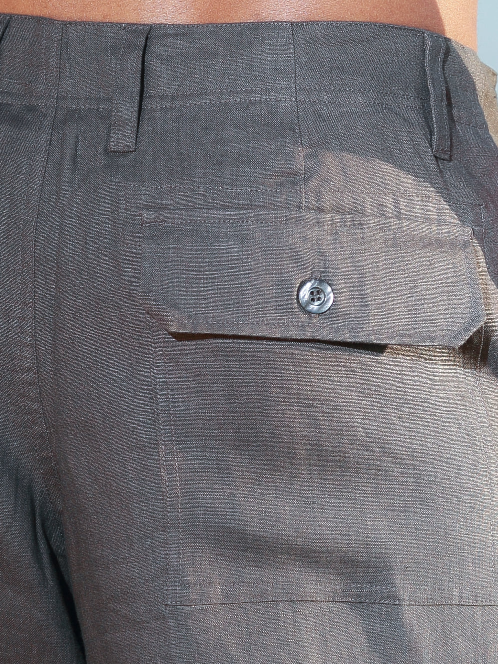 Mens Linen Maui Shorts Gray Casual Beach Wear Back Pocket