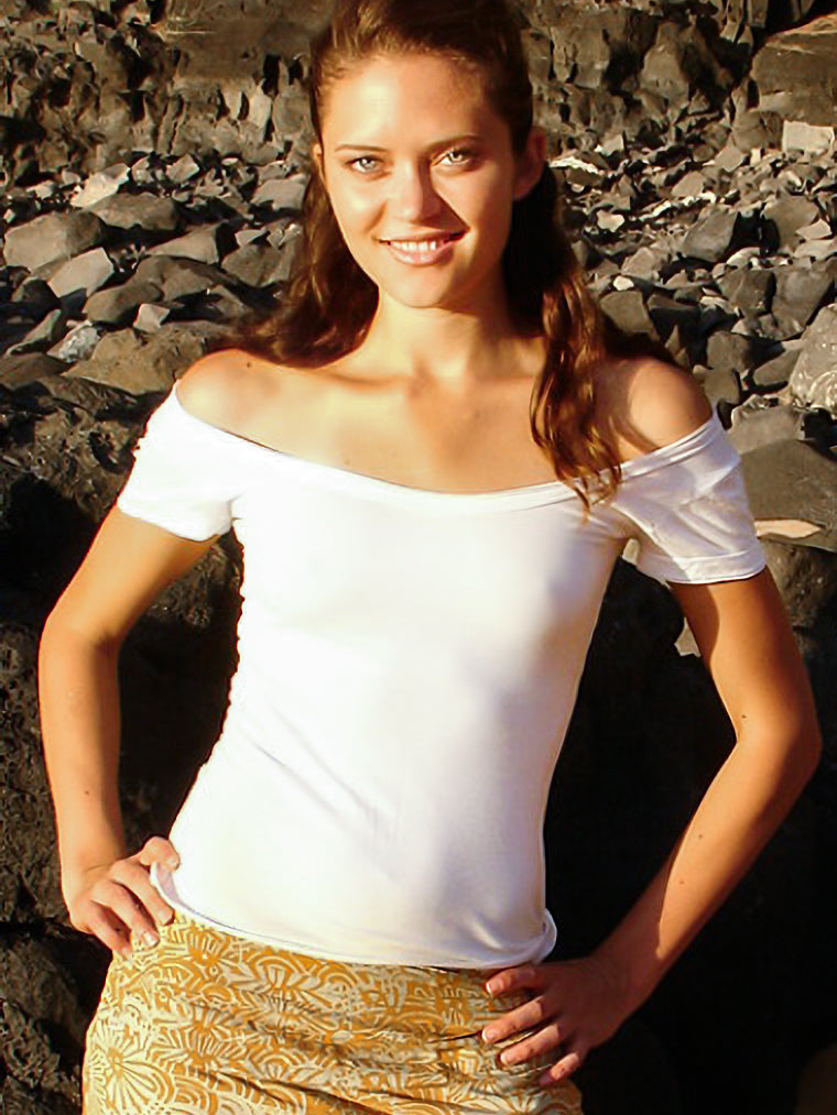 Womens Short Sleeve Summer Bangkok Top White